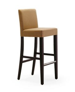 Sophie SG, Stool in wood, with upholstered seat and back