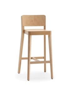 STEALTH/SG, Wooden stool suited for houses and bars