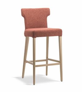 Tess SG, Modern stool in wood, upholstered