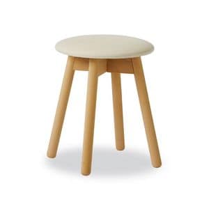 Stool Tokyo, Round stool for piano, in beechwood