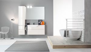 Kami comp.09, Modular bathroom cabinet with polished finishings