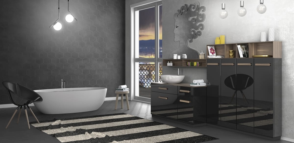 Glossy Black Bathroom Cabinet Idfdesign