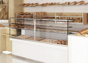 Revolution - counter with display case for bakery, Bakery counter with display cabinet