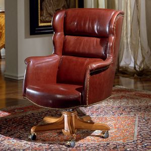 CARTER, Comfortable leather armchair for office