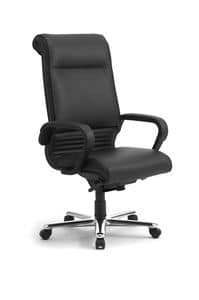 Europa, Leather chair with high back suited for executive offices