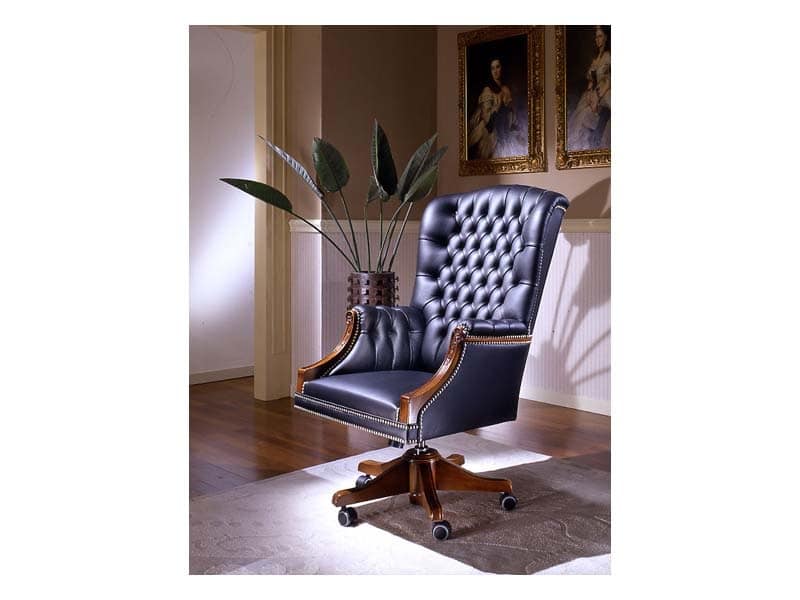 Fiore, Luxurious armchair for desk, adjustable, pivoting