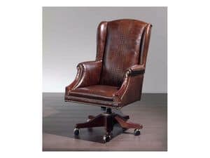 Fiore smooth, Comfortable chair upholstered in leather for office