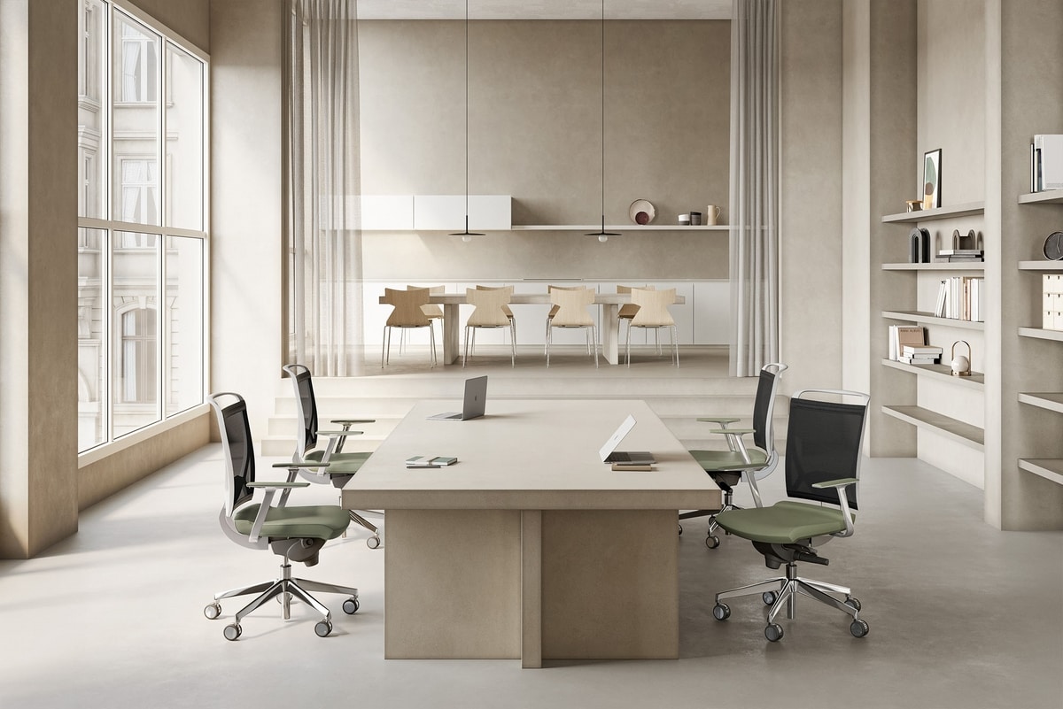 Korium, Chair with mesh backrest, for office