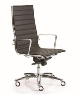 LIGHT 16000, Office chair with chrome armrests, fireproof