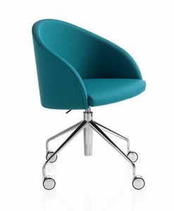 Kameo swivel, Armchair on castors, with an essential design