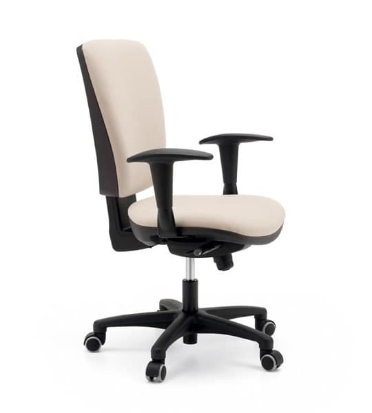 Ergonomic office chair, upholstered, base with wheels | IDFdesign
