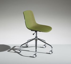LUCKY 4, Chair on 5 spokes in chromed steel