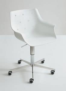 More 5R, Design adjustable chair, with wheels, polymer shell