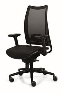 OVERTIME mesh, Office chair with armrests and wheels, mesh back