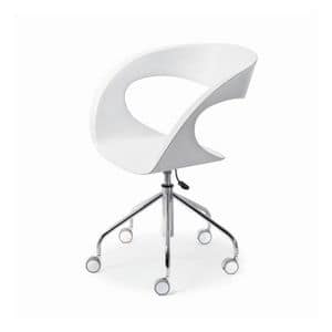 Raff D, Chair with metal base, with wheels, for office and call center
