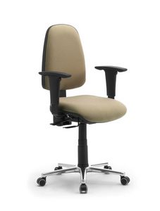 Synchron Jolly task 195759, Swivel chair on wheels, covered in fabric, for office