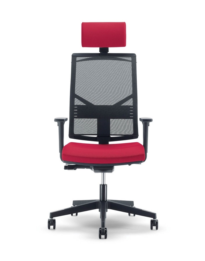 UF 430 / A, Solid and silent chair for office, with square lines