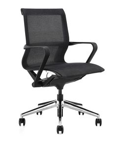 Urania medium, Chair for meeting room, with seat and backrest in mesh