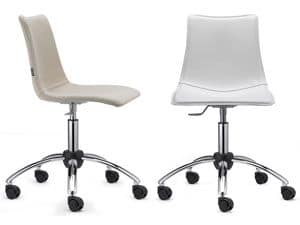 Zebra Pop with wheels, Upholstered seat, adjustable in height, with wheels, for office