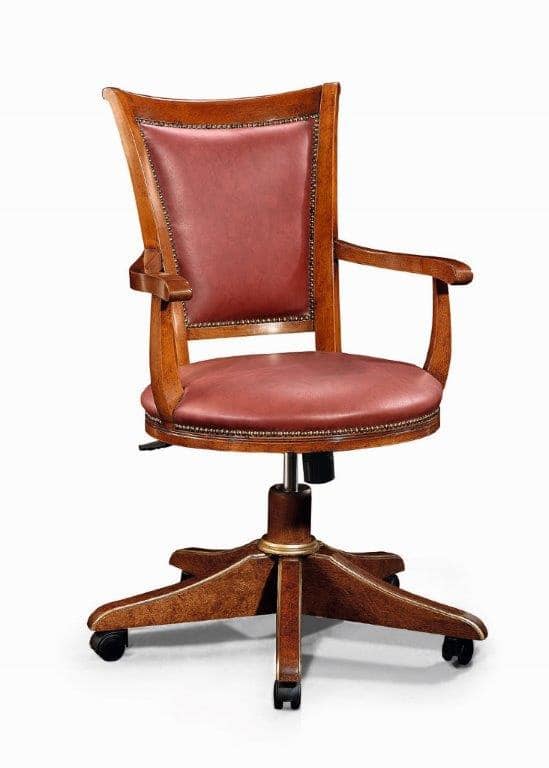 Art. 530g, Chair with wheels, with solid wood frame