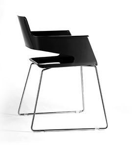 B32 SL, Modern chair, with nylon seat and backrest, sled base