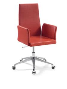 Castelfranco Office, Swivel chair with chrome base, for houses and offices