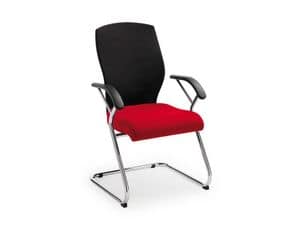 Egonomic guest 53330, Chair with tall backrest in mesh, for office