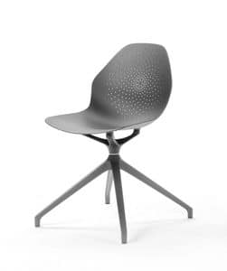 Klera 4 swivel, Swivel chair with 4-spoke, with shell in aluminum
