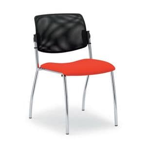 Laila 0588L, Chair with mesh backrest, for meeting rooms