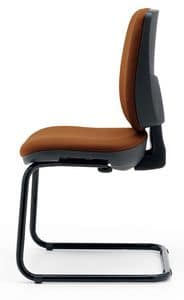 Level visitor, Office chair, metal frame, upholstered seat and back