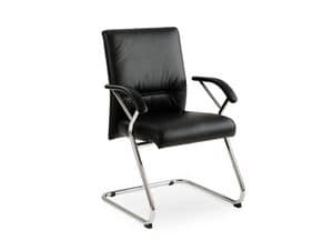Lido guest 50850, Leather armchair for office, sled base