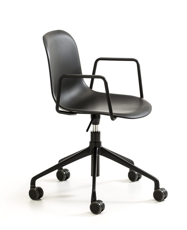 Máni Plastic AR-HO, Chair with wheels for office, adjustable height