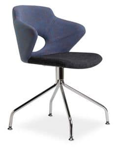 Marala G, Armchair with 4-spoke base and seat in fabric coated