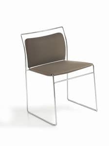 Mogliano, Slide upholstered chair, for office and waiting rooms