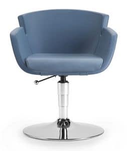 NUBIA 2901, Upholstered chair, with chromed base, gas lift, for office