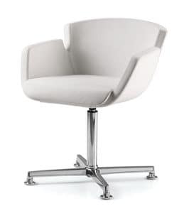 NUBIA 2904, Upholstered chair, chrome base with 4 spokes, for office