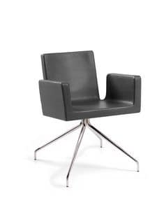 Ormelle Office, Modern chair with high base with 4-spoke, for waiting rooms