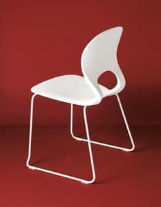 Pikaia Slide Base, Ergonomic chair with rod base and perforated backrest