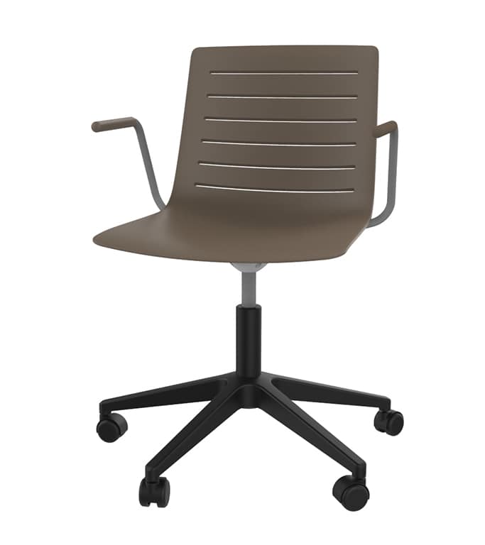 Slim 04A, 5-spoke chair with reinforced polypropylene shell