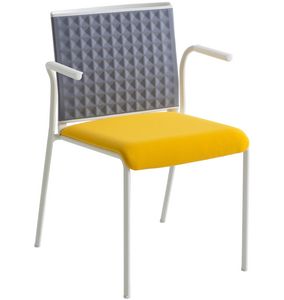 Teckel T B, Chair with thermoformed backrest, with armrests
