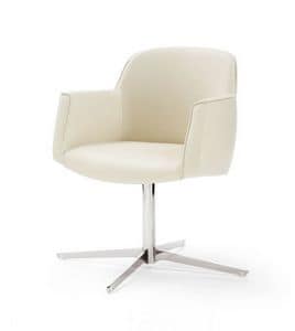 Tulip visitor, Chair for office customers, chrome base, padded seat