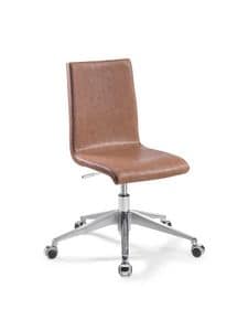 Vidor Office, Adjustable office chair with wheels, with eco-leather seat