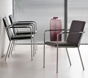 Vivo P, Armchair in metal padded, for office