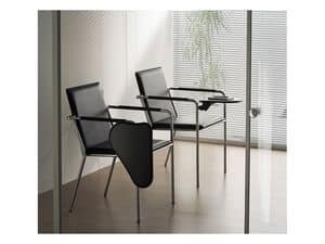 Vivo TA, Metal chair with writing tablet for conference room