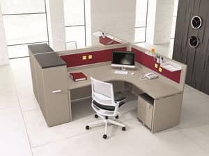 Atlante comp.12, Work-stations, in various finishes and colors, for office