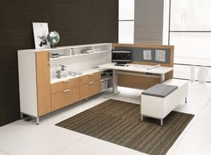 Atlante comp.20, Modular forniture for office, with tables and cabinets