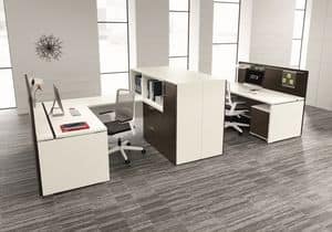 Atlante comp.21, Modular structure for offices, various finishes and accessories