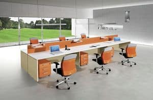 Atlante comp.3, Furniture suited for opertive offices, paneled frame