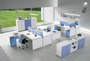 Atlante comp.8, System of furniture for operations office, essential and geometric style