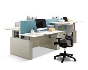 Evo Sit&Stand - Kubic Workstation 3, Desking system with customizable levels of height